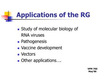 Applications of the RG