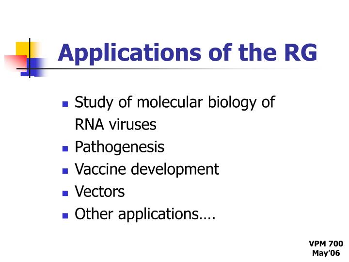 applications of the rg