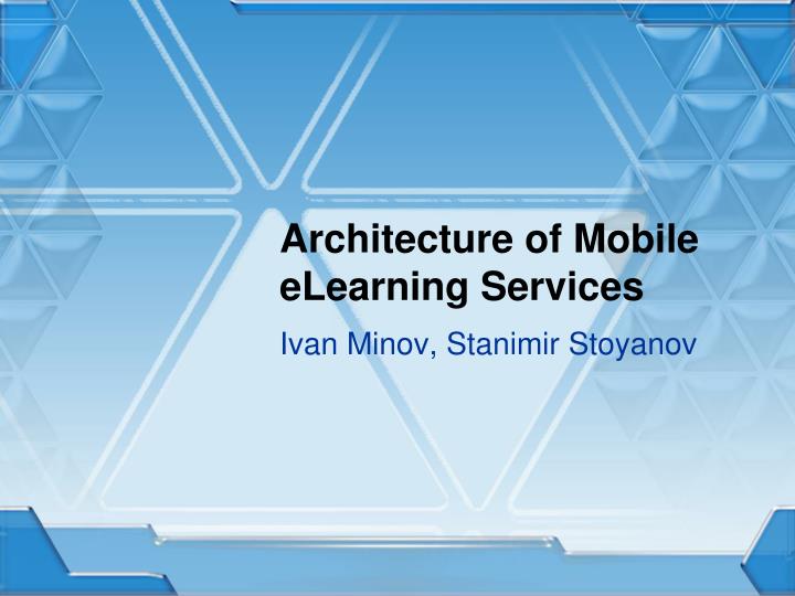 architecture of mobile elearning services