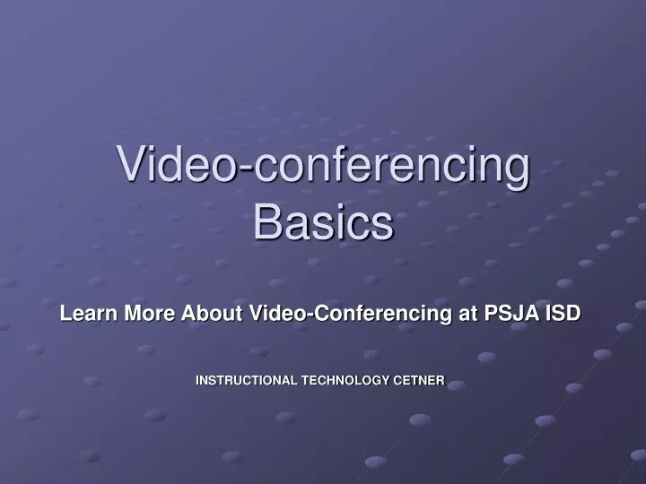 video conferencing basics