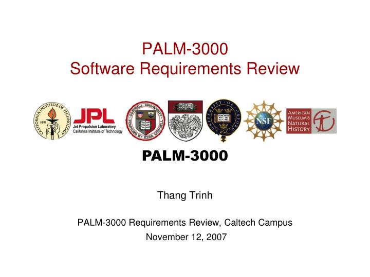 palm 3000 software requirements review