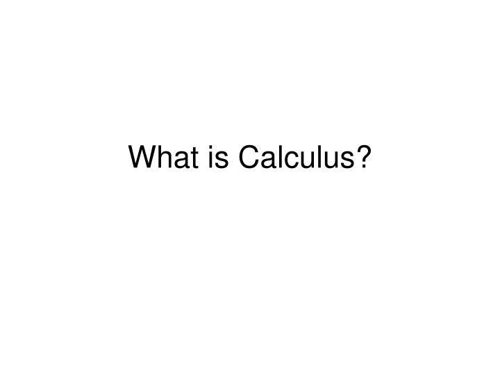 what is calculus
