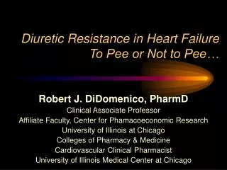 Diuretic Resistance in Heart Failure