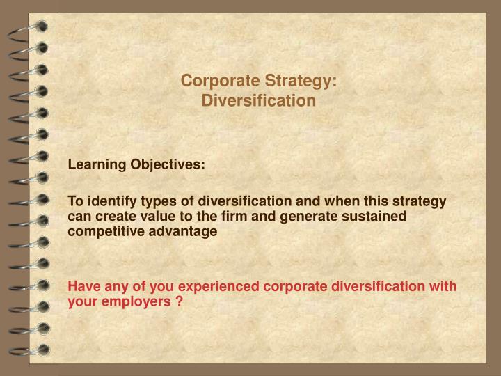 corporate strategy diversification