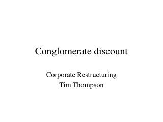 Conglomerate discount