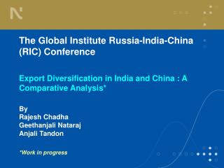 The Global Institute Russia-India-China (RIC) Conference