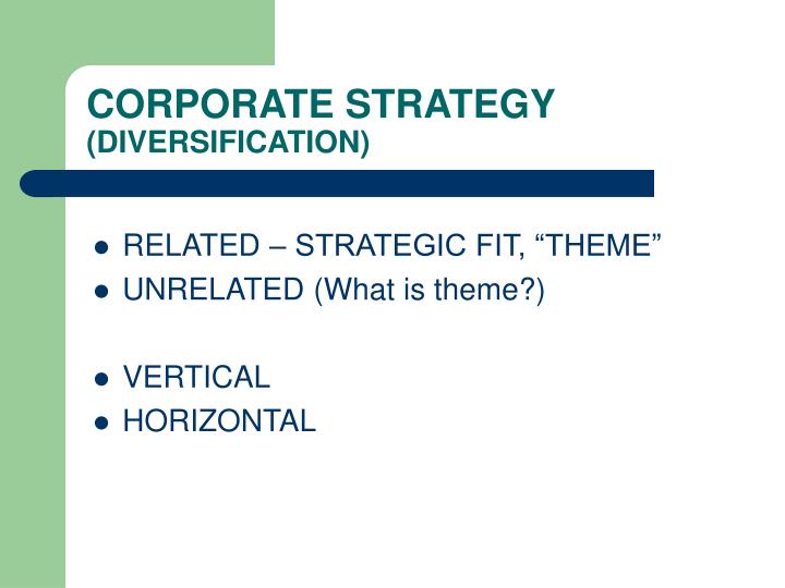 corporate strategy diversification