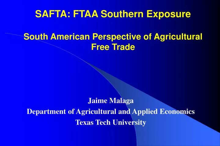 safta ftaa southern exposure south american perspective of agricultural free trade