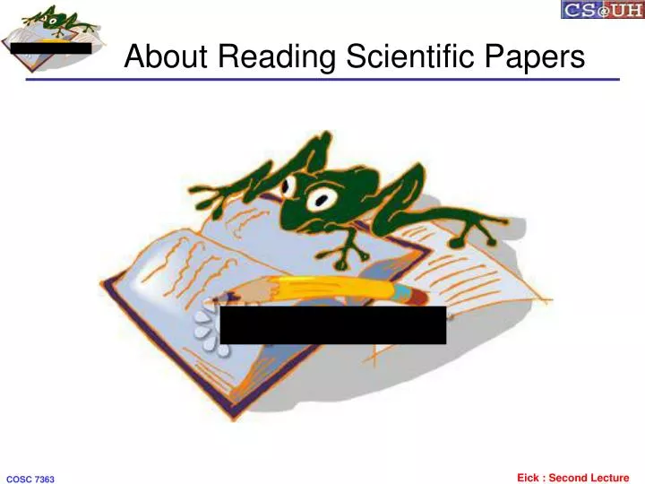 about reading scientific papers