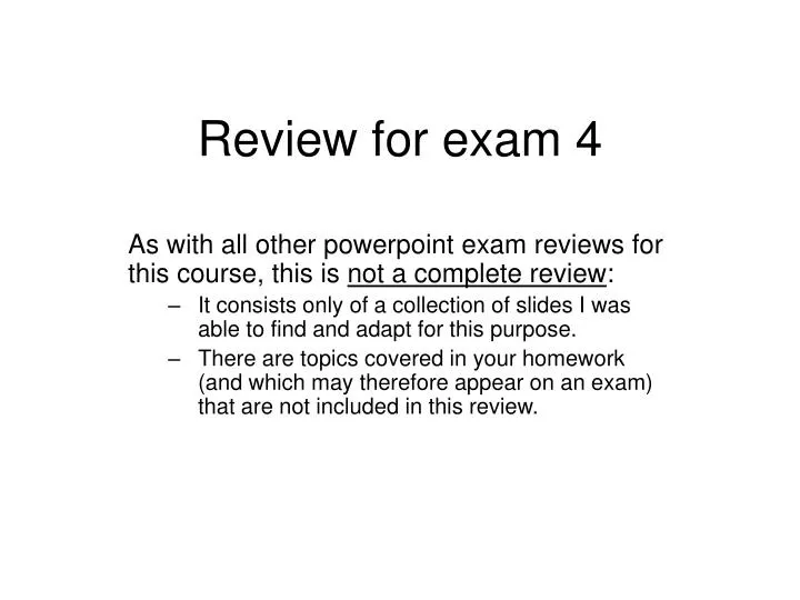 review for exam 4