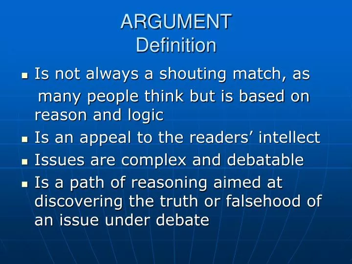 PPT - ARGUMENT Definition PowerPoint Presentation, free download - ID ...