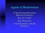 Agents of Bioterrorism - slide 1