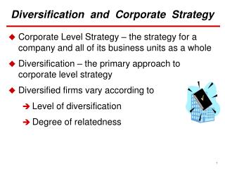 Diversification and Corporate Strategy