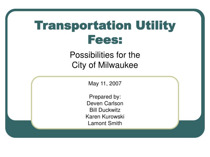 transportation utility fees
