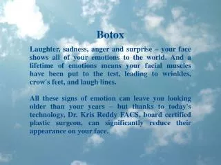 Dr Kris Reddy Reviews Botox