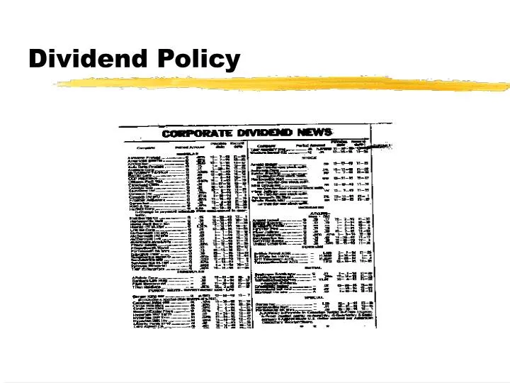 dividend policy