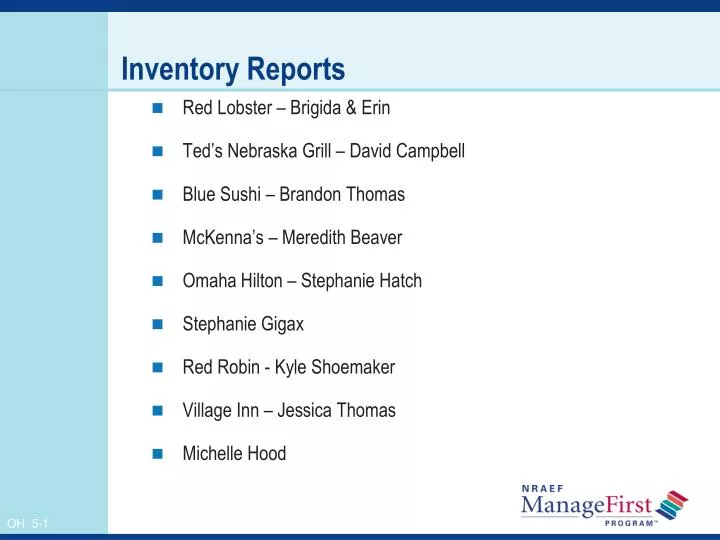 inventory reports