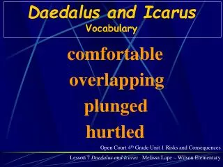 Daedalus and Icarus Vocabulary