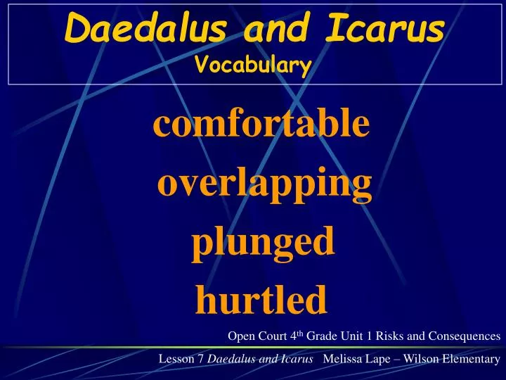 daedalus and icarus vocabulary