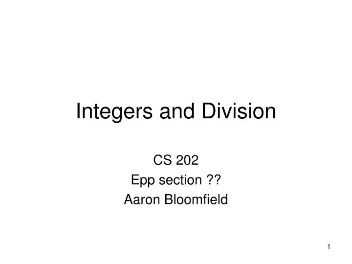 integers and division