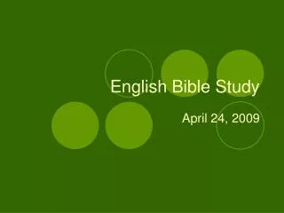 English Bible Study