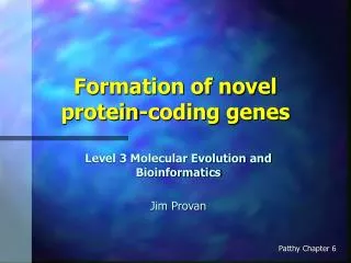 Formation of novel protein-coding genes