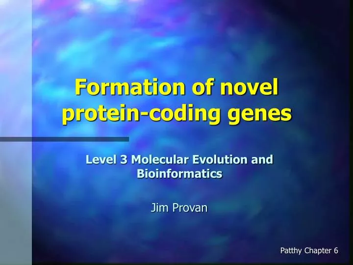 formation of novel protein coding genes
