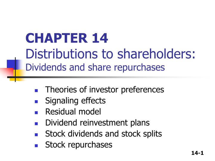 chapter 14 distributions to shareholders dividends and share repurchases