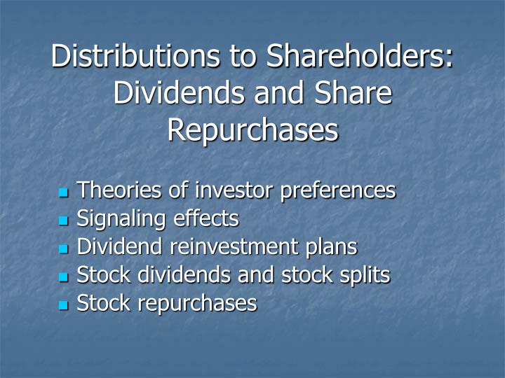 distributions to shareholders dividends and share repurchases