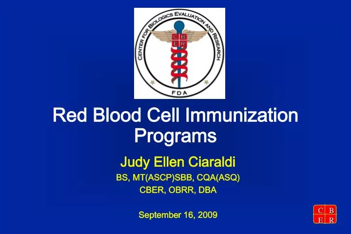 red blood cell immunization programs