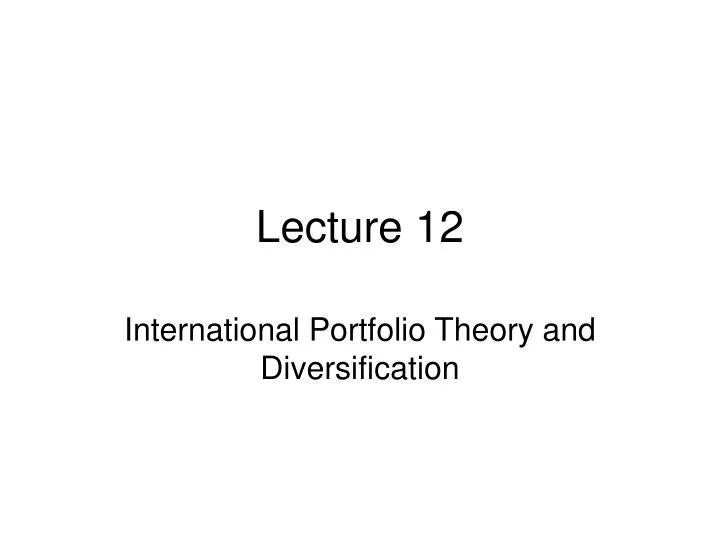 lecture 12