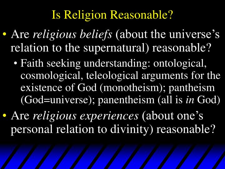is religion reasonable