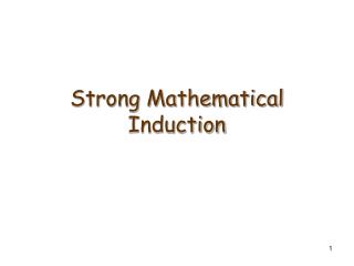 Strong Mathematical Induction