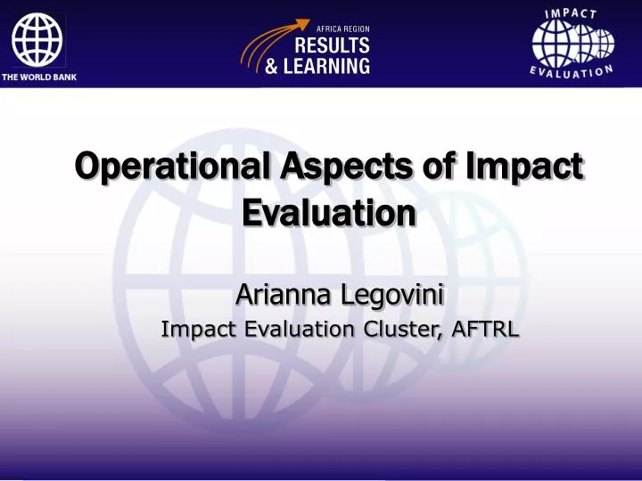 operational aspects of impact evaluation