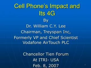 Cell Phone’s Impact and Its 4G