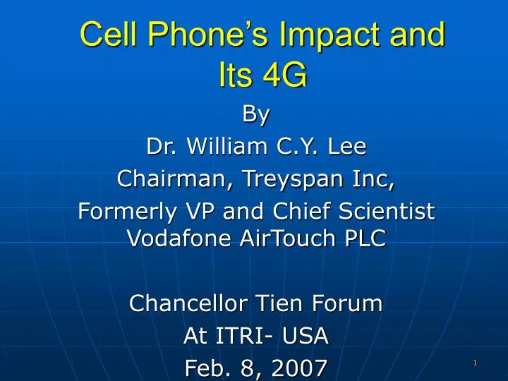 cell phone s impact and its 4g