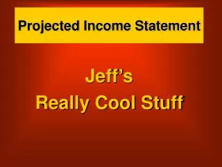 projected income statement