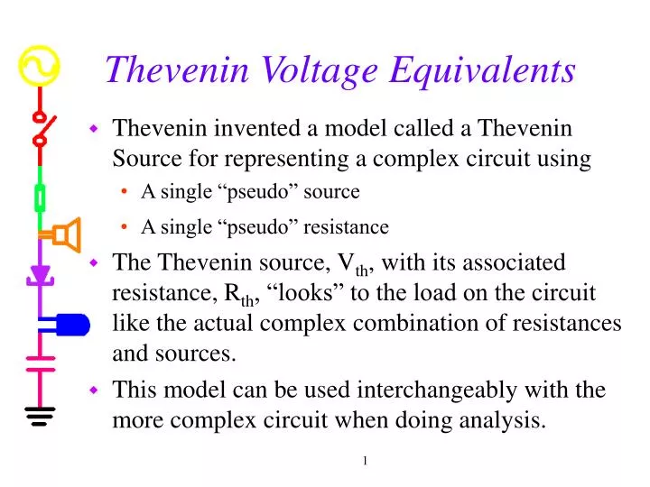 thevenin voltage equivalents