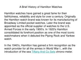 A Brief History of Hamilton Watches