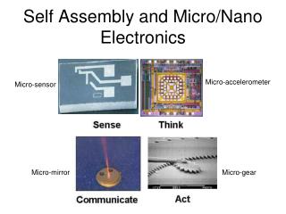 Self Assembly and Micro/Nano Electronics