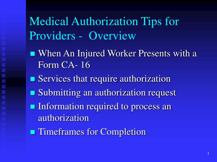 medical authorization tips for providers overview