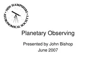 Planetary Observing