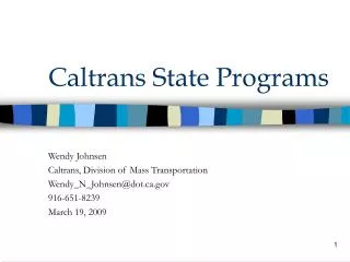 Caltrans State Programs