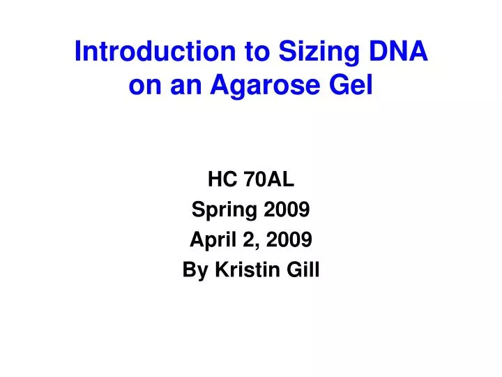 introduction to sizing dna on an agarose gel