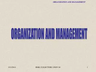 RMK252 - Organization and Management