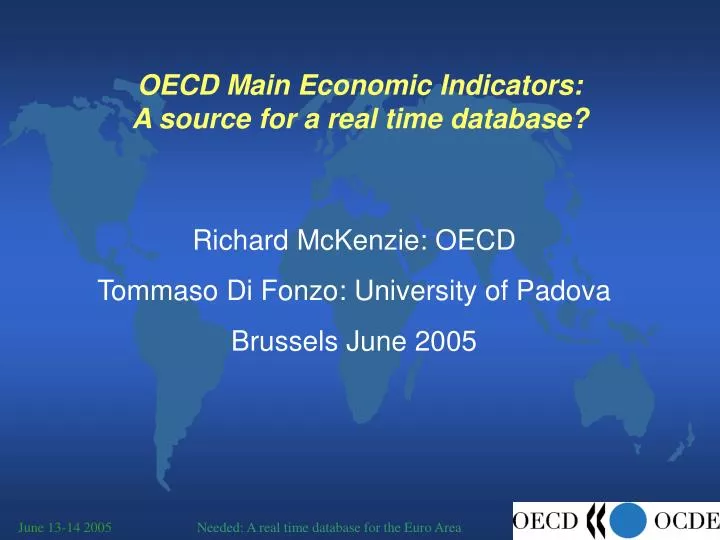 oecd main economic indicators a source for a real time database