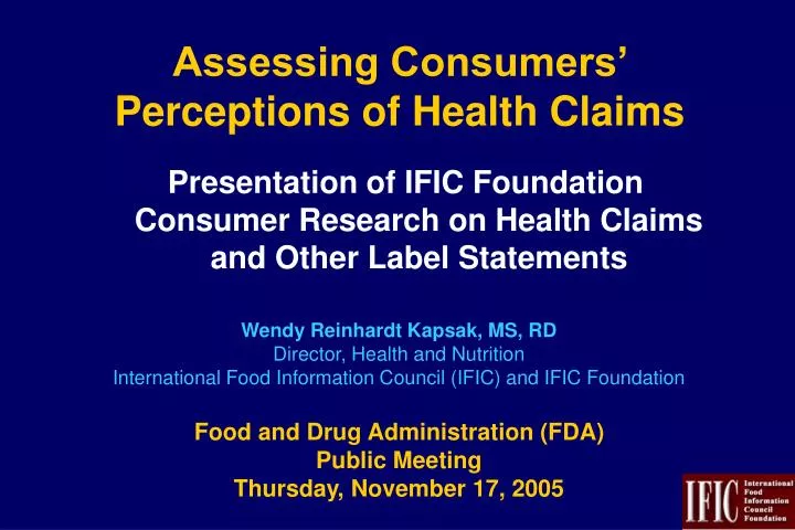 assessing consumers perceptions of health claims