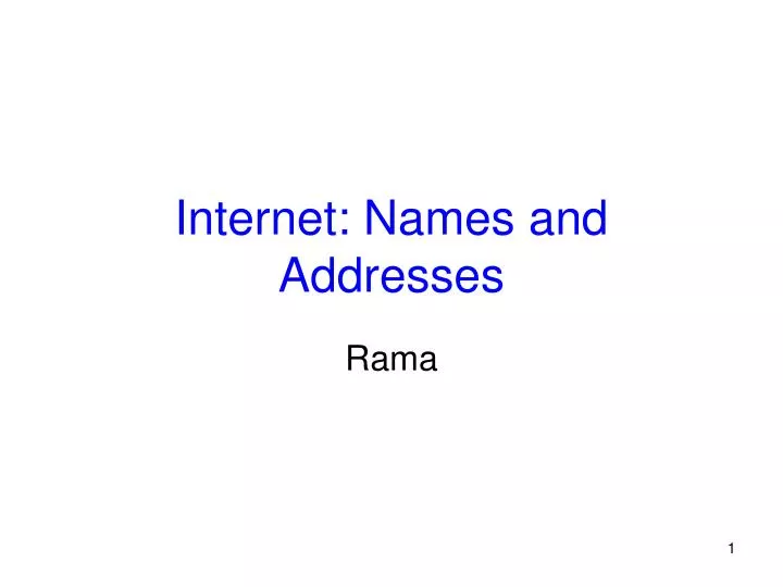 internet names and addresses