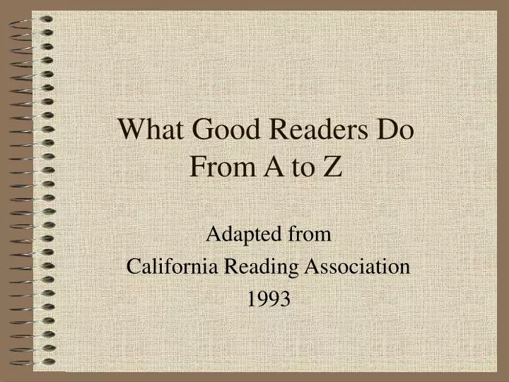 what good readers do from a to z