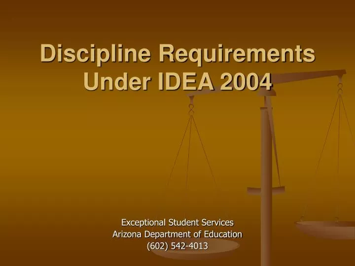 discipline requirements under idea 2004